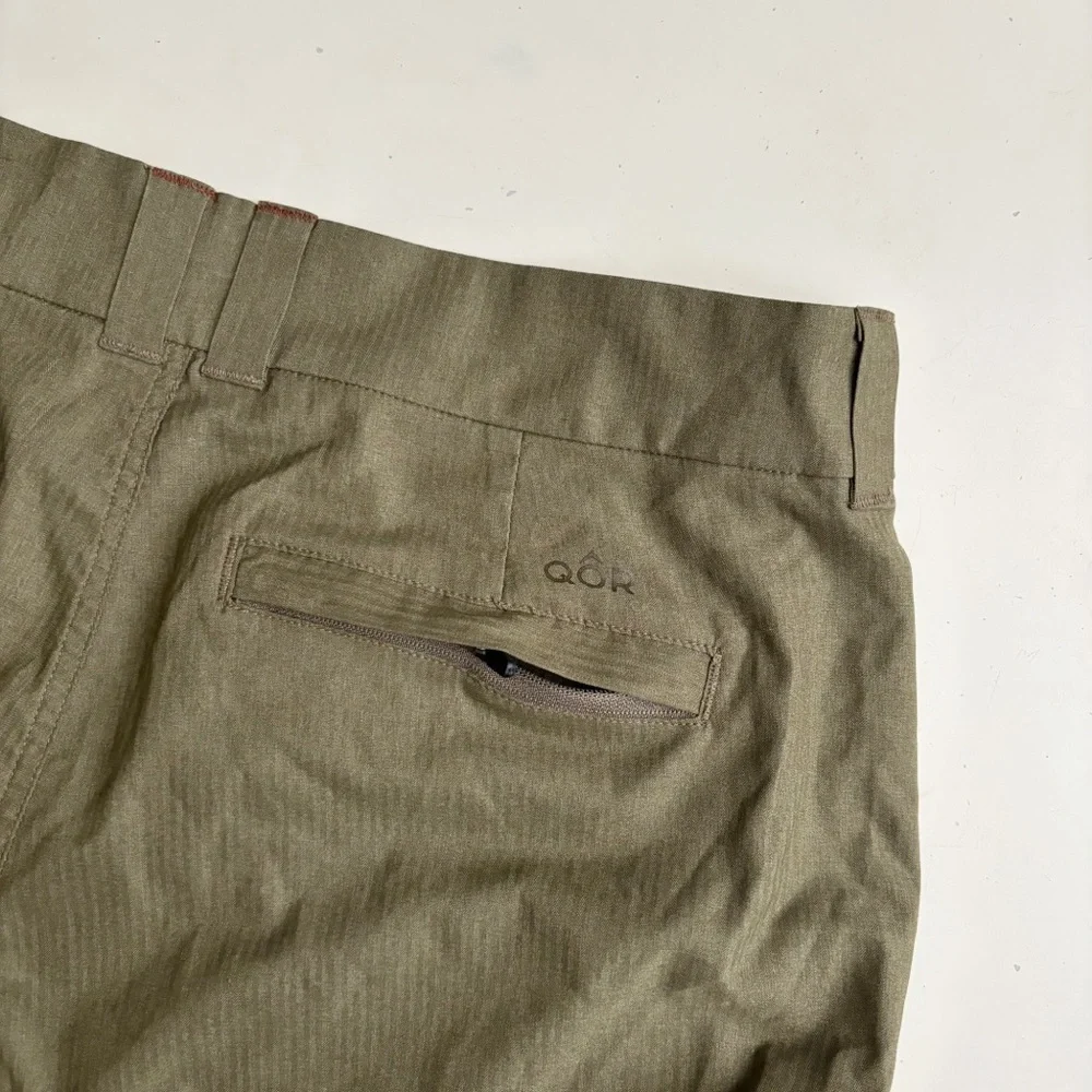 QOR Men’s Performance Pant 32x33 Olive Green Straight Leg Regular Fit